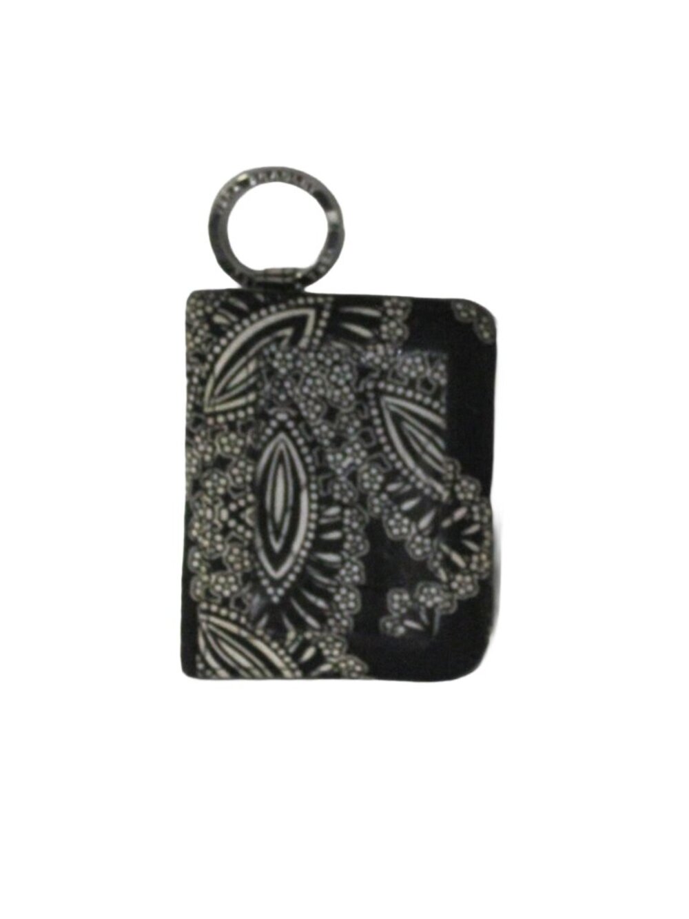 Vera Bradley Black White Paisley Keychain ID Wallet Cardholder